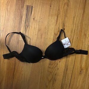 Everyday Black Lace Push-Up Bra - Unbranded